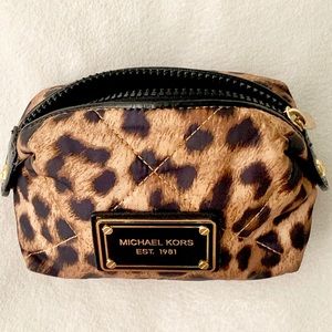 Michael Kors Quilted Nylon Pouch/ Case - Leopard